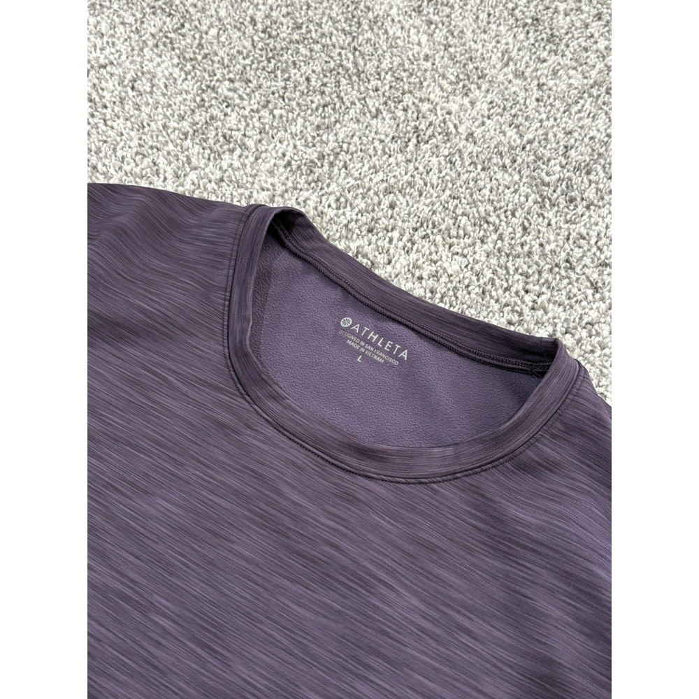 Athleta Sweatshirt Womens Large Purple Crewneck Pullover Fleece‎ Lined